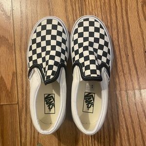 NWOT checkered slip on vans!